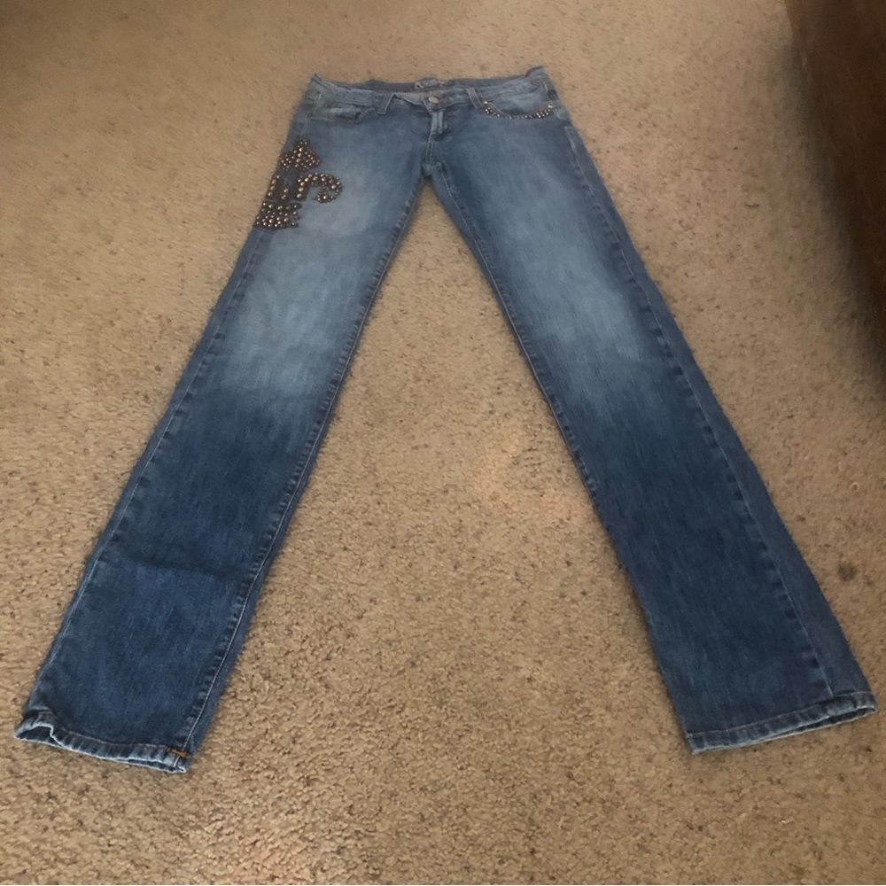 Kippys Jeans Size 27 Swarovski Fleur de lis Details Go Saints! - Picture 2 of 6